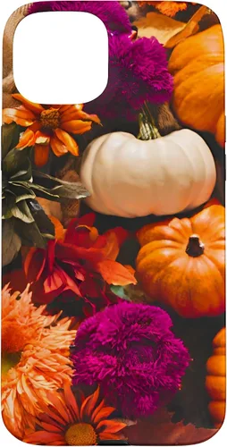 Vista 9 de Funda con temática de otoño para iPhone 16, diseño de calabaza, niña, mujer, diseño vintage de otoño