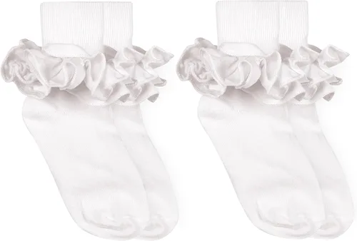 Vista 12 de Calcetinas para niña con pliegues vaporosos Jefferies Socks paquete con 2 pares Negro