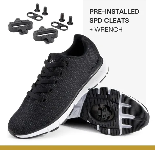 Vista 4 de Tommaso Zapatos de ciclismo para hombre, para interiores, para ciclismo y desplazamiento, para uso urbano, compatible con tacos SPD, cordones