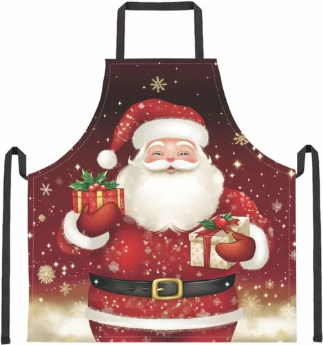 Vista 109 de Dreaweet Delantal de cocina unisex con cuello ajustable de Navidad