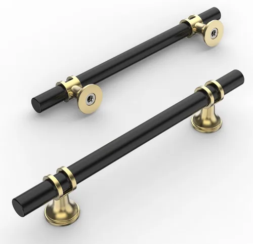 Vista 35 de Amerdeco ZH0050 - Paquete de 10 pomos de bronce champán para gabinetes, barra en T de 2 pulgadas, manijas de gabinete de cocina, manijas