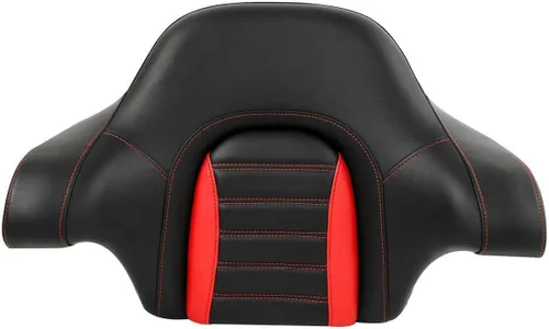 Vista 3 de TCT-MOTORPARTS Respaldo de pasajero envolvente recortado para Harley Touring Road King Road Street Electra Glide 2014-2023 Negro&Rojo Respaldo King