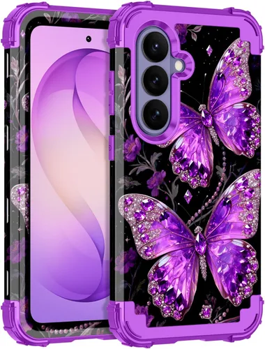 Vista 28 de LONTECT Funda para Galaxy S26 5G a prueba de golpes, 3 en 1, resistente y resistente, policarbonato duro+híbrida suave resistente de alto impacto