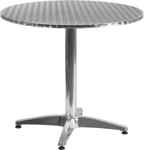 Vista 4 de Mesa circular de aluminio con base para interiores y exteriores, Multicolor