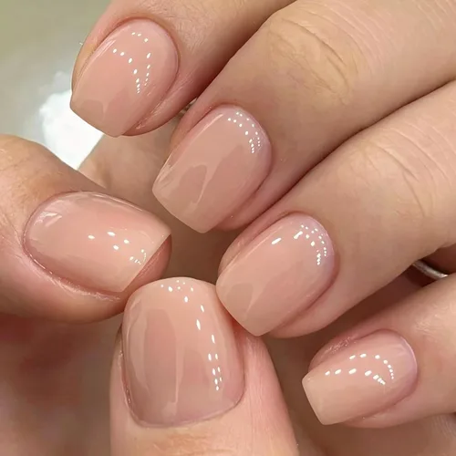 Vista 30 de 48 piezas de uñas postizas a presión color burdeos, uñas falsas en forma de almendra, pegamento para uñas, uñas de longitud media