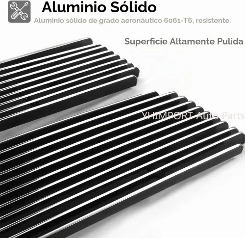 Vista 3 de Inserto de rejilla de aluminio sólido compatible con Chevy Silverado 2007-2010 2500HD/3500HD cromado, 3 piezas