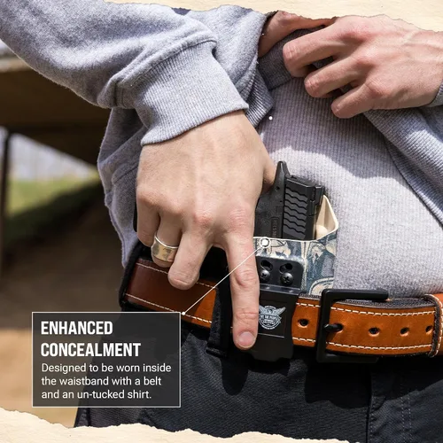 Vista 7 de We The People Holsters - Línea azul fina - Transporte oculto en la cintura interior - Funda IWB Kydex - Conducción/inclinación/retención ajustable