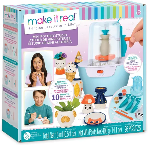 Vista 8 de Make It Real: Juego de estudio de cerámica mini deluxe - Kit de manualidades para esculpir todo en uno, para todos los niveles de habilidad