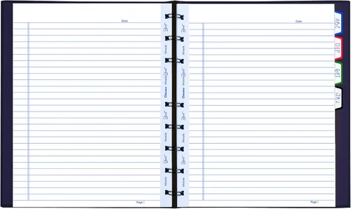 Vista 4 de Blueline MiracleBind - Cuaderno de 1 materia, regla media/universitaria, cubierta morada, (75) hojas de 9.25 x 7.25 pulgadas