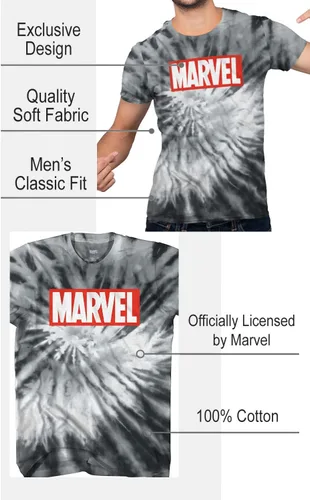 Vista 2 de Marvel Classic Logo - Camiseta de teñido anudado para hombre