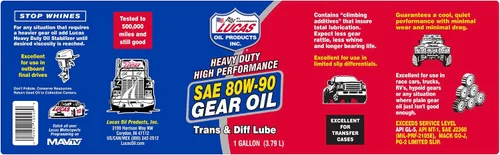 Vista 3 de Aceite de equipo resistente 10046 SAE 80W-90 – 1 galón, de Lucas Oil