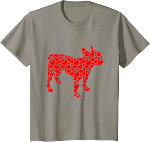 Vista 21 de Camiseta de San Valentín con forma de corazón Bulldog francés, Negro