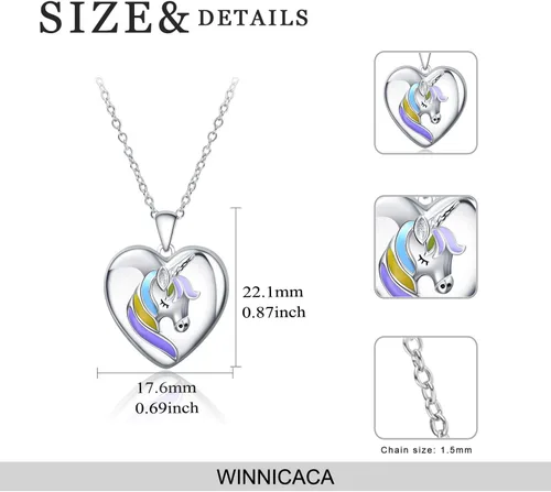 Vista 6 de WINNICACA Collar con medallón de corazón de plata de ley S925 que sostiene fotos, joyería para mujeres, colgante con foto, collar de regalo