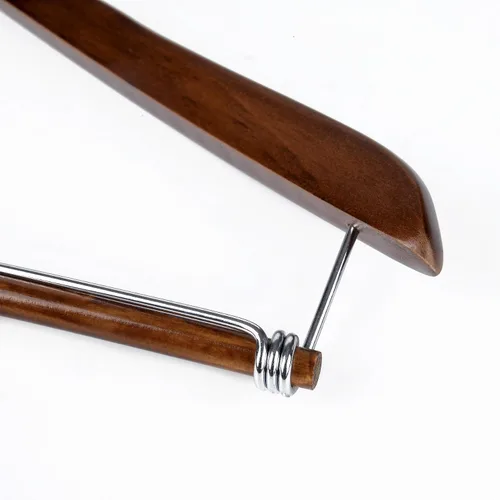 Vista 6 de Quality Hangers Perchas de madera hermosas y resistentes para abrigos, perchas curvas, ideales para viajeros, colgador resistente con barra