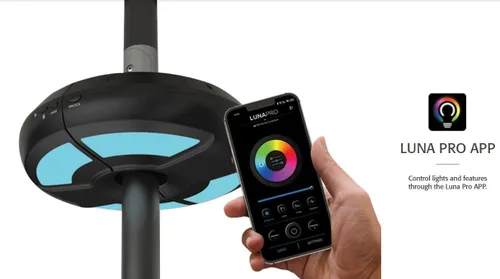 Vista 3 de Treasure Garden Luna Pro - Luz de paraguas inalámbrica con sistema de altavoces Bluetooth integrado (negro)