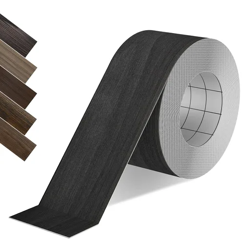 Vista 13 de Bandas de borde de PVC negro, rollo de 1 1/2 "x 10 pies - Borde flexible pre-pegado