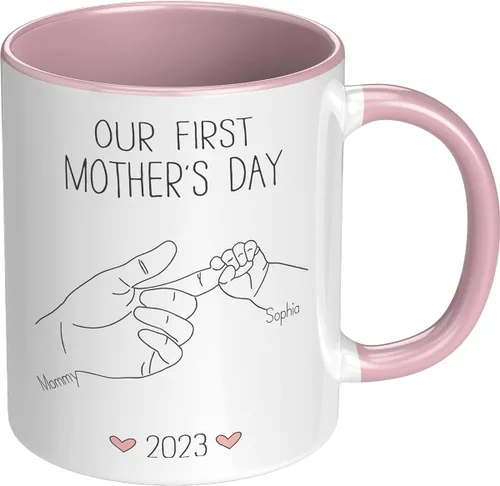 Vista 7 de Taza para el día de la madre para mamá de hija e hijo – Taza de café divertida para la mejor mamá del mundo – Regalo único de cumpleaños para esposa