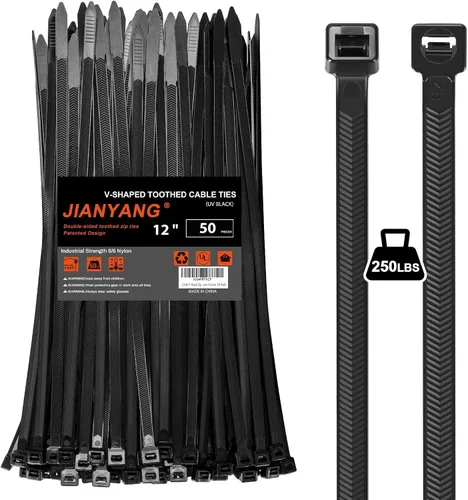 Vista 17 de Bridas de cremallera de 8 pulgadas con dientes de doble cara, resistencia a la tracción de 65 libras, bridas para cables resistentes con autobloqueo