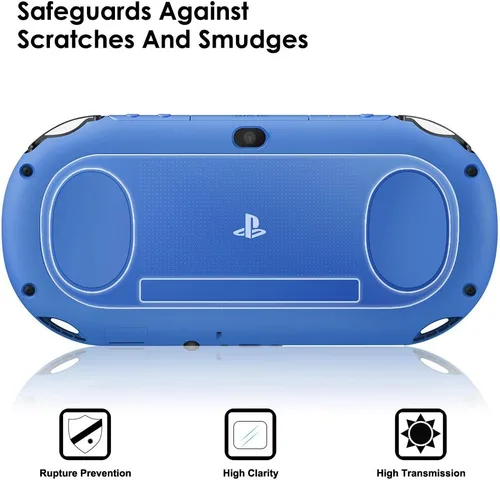 Vista 8 de ProProtective - Funda para Sony Playstation Vita 2000 con protectores de pantalla, vidrio templado AFUNTA para pantalla frontal y película de PET