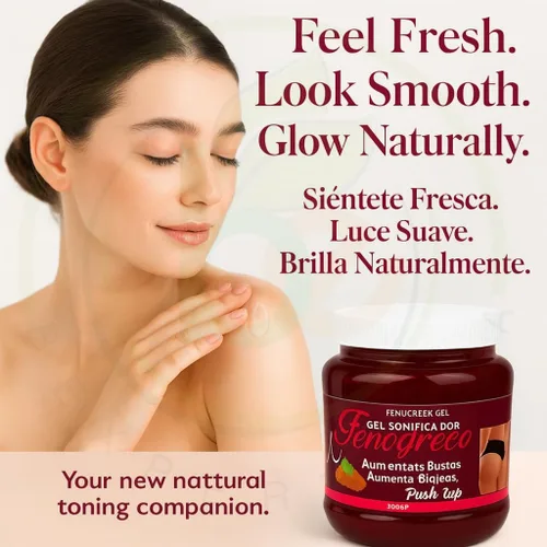 Vista 4 de Gel tonificante Fenogreco (fenogreco) - 8.82 oz - 100% natural con semillas de fenogreco reales - Sensación hidratante y tonificante - Gel cosmético