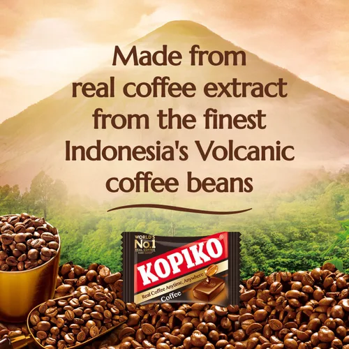 Vista 4 de Kopiko Caramelo de café – Caramelo duro de Indonesia con extracto de café real – Un impulso satisfactorio para la energía sobre la marcha