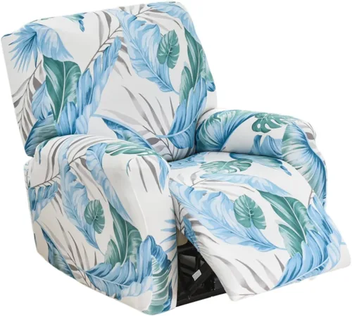 Vista 17 de NILUOH Funda Elástica para Sillón Reclinable de 4 Piezas Estampada, Fundas para Silla Lazy Boy, Funda para Sofá Reclinable Antideslizante, Protector