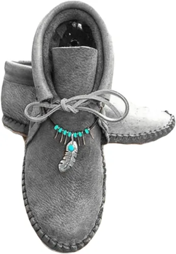 Vista 9 de Ladmiple Botas de tobillo para mujer, sin tacón, casual, con cremallera lateral, botas cortas vaqueras occidentales, zapatos para caminar
