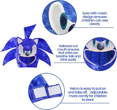 Vista 3 de TWITTOOLS Disfraz de erizo de Halloween para niños, traje de dibujos animados, traje de simulación con accesorios