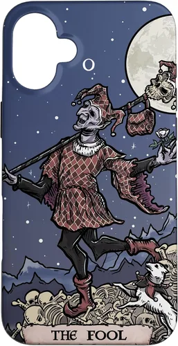 Vista 23 de The Fool Tarot Card Halloween Court Jester Spooky Gothic Case for iPhone 17