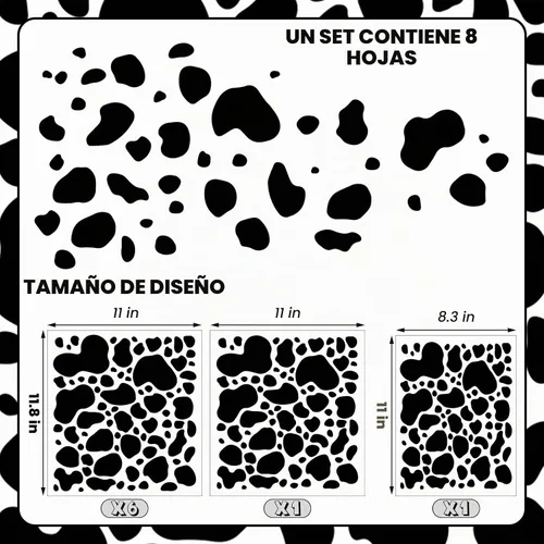 Vista 4 de Chinco - 486 calcomanías de vinilo con estampado de vaca para decoración