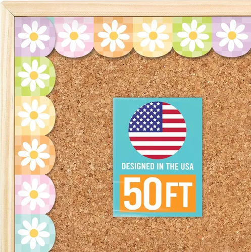 Vista 14 de Bordes de tablón de anuncios de 50 pies para decoración de tablones de Boho silenciado