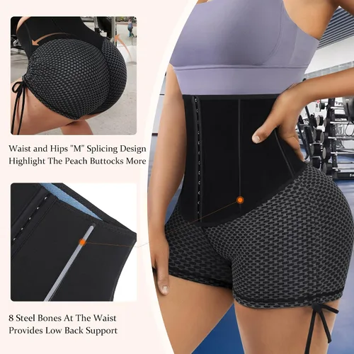 Vista 3 de FeelinGirl Sauna Shorts for Women Waist Trainer Leggings 2"3"9" High Waist Compression Workout Tummy Control Body Shaper