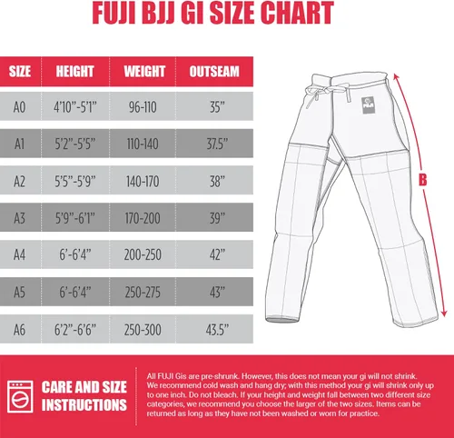 Vista 5 de FUJI BJJ Gi - Pantalones de algodón de alta calidad Jiu-Jitsu con cordones planos