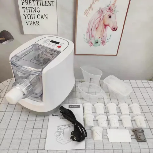 Vista 8 de Extrusora automática de pasta, prensa eléctrica para pasta, con 13 moldes de fideos, automática para crear tu propia deliciosa pasta fresca