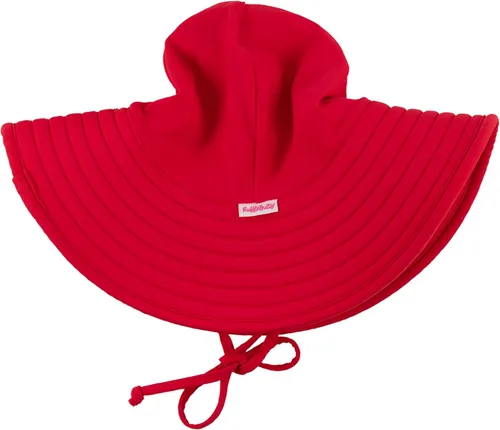 Vista 16 de RuffleButts® - Sombrero de playa con visera ancha y protección solar UPF 50+ para bebés y niñas 80% Nylon 20% Spandex, Reversible Polka Dots Banana