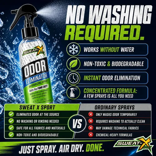 Vista 8 de Spray eliminador de olores SWEATX, Active Fresh, 8 onzas líquidas Para zapatos, ropa, ropa deportiva y todos los días