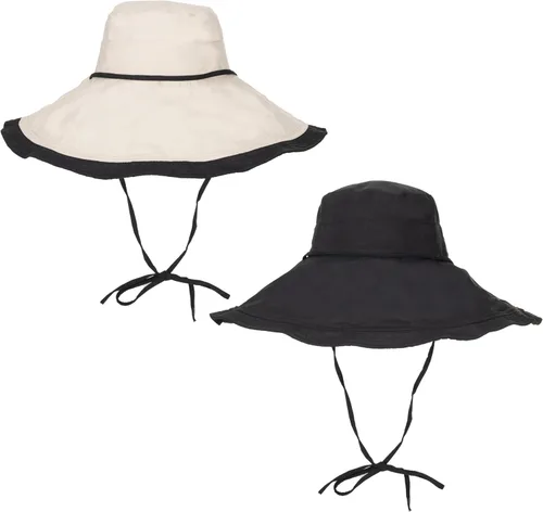 Vista 8 de Sombrero de sol de ala grande para mujer, protección UV, sombrero de pesca para playa, gorra para exteriores Negro/Beige