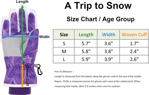 Vista 6 de SimpliKids Guantes de esquí y snowboard impermeables para niña