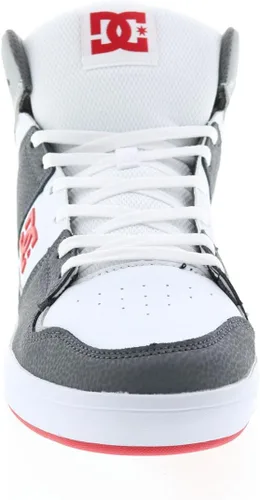 Vista 4 de DC Zapatos deportivos de skate de caña alta para hombre, BlancoGrisRojo (Wyr)