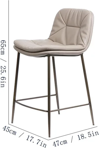 Vista 3 de Tall Bar Stools Bar Chair Modern Minimalist Metal High Stool Home Double Cushion Back Chair Home Restaurant Kitchen Bar Table Chair Kitchen Counter