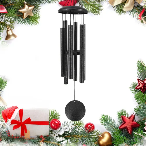 Vista 17 de ASTARIN Campanillas de viento conmemorativas para exteriores, 36 pulgadas con 6 tubos pesados, tono profundo para decoración colgante de jardín