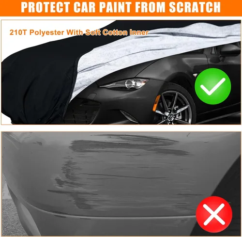 Vista 5 de Funda impermeable para automóvil compatible con Mazda MX-5 Miata 1989-1997, 210T para todo tipo de clima, con interior de algodón y puerta
