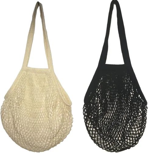 Vista 10 de YEKEYI Bolsa de red reutilizable portátil para almacenamiento de frutas, asa larga para poner en el hombro