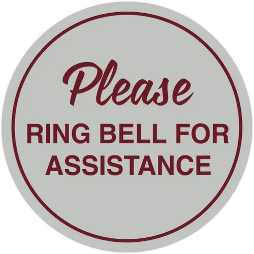 Vista 16 de Signs ByLITA Circle Please Ring Bell For Assistance - Letrero de pared o puerta Fácil instalación Letrero de recepción de recepción
