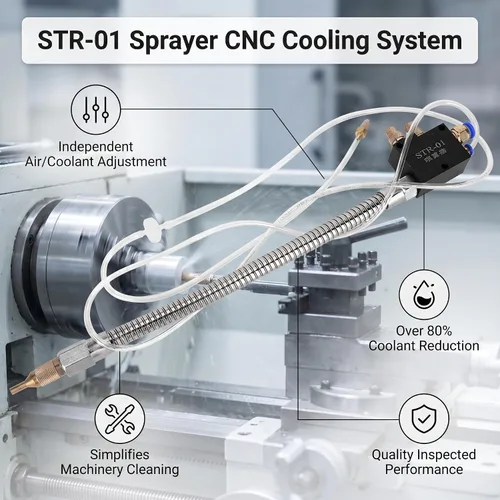 Vista 3 de Garosa Sistema de pulverización de lubricación de refrigerante de niebla, para corte de metal, máquina rociadora de enfriamiento para tubería