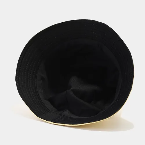 Vista 2 de yolrdiw Sombrero de cubo de cuero PU de moda unisex Gorra de pescadores impermeable reversible brillante
