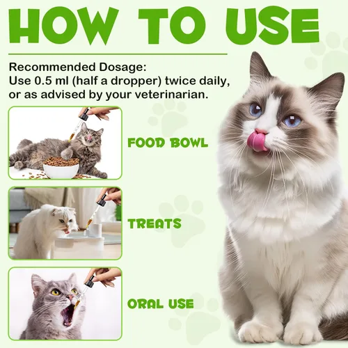 Vista 7 de Probióticos para gatos líquidos, probióticos para gatos, suplemento de probióticos 3 en 1 para gatos con enzimas prebióticas y digestivas Apoya