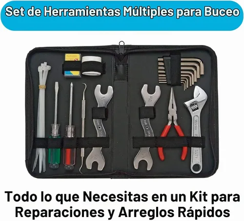 Vista 7 de Innovative Scuba Concepts Kit de herramientas de buceo de lujo, juego de herramientas de reparación de múltiples herramientas para buceo y buceo