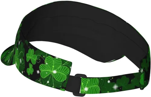 Vista 3 de Lindo trébol del día de San Patricio para mujeres y hombres, visera deportiva para exteriores, sombrero de trébol verde, sombreros ajustables