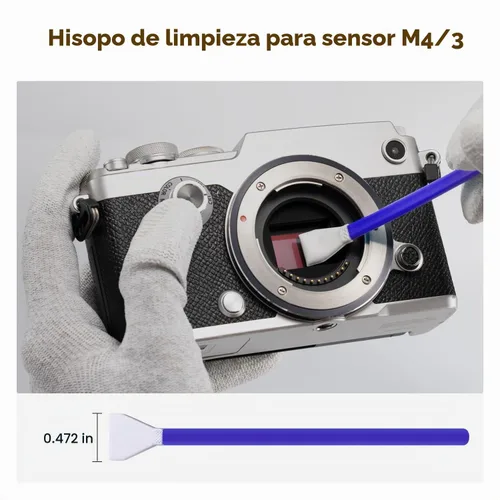 Vista 4 de K&F CONCEPT Hisopos de Limpieza de Sensor Micro Cuatro Tercios 4/3 de 12mm (0.47 pulgadas)*10 + Limpiador de Sensor de 20ml (0.7 fl oz), Kit